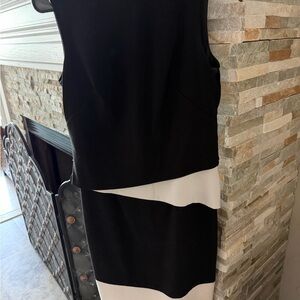 Lauren by Ralph Lauren Black and White Asymmetrical Dress Size 4. Excellent Cond